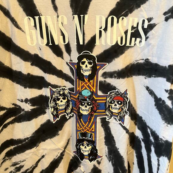 Guns N' Roses Appetite for Destruction Graphic Tie Dye Tee Gray White 2XL - Picture 5 of 6